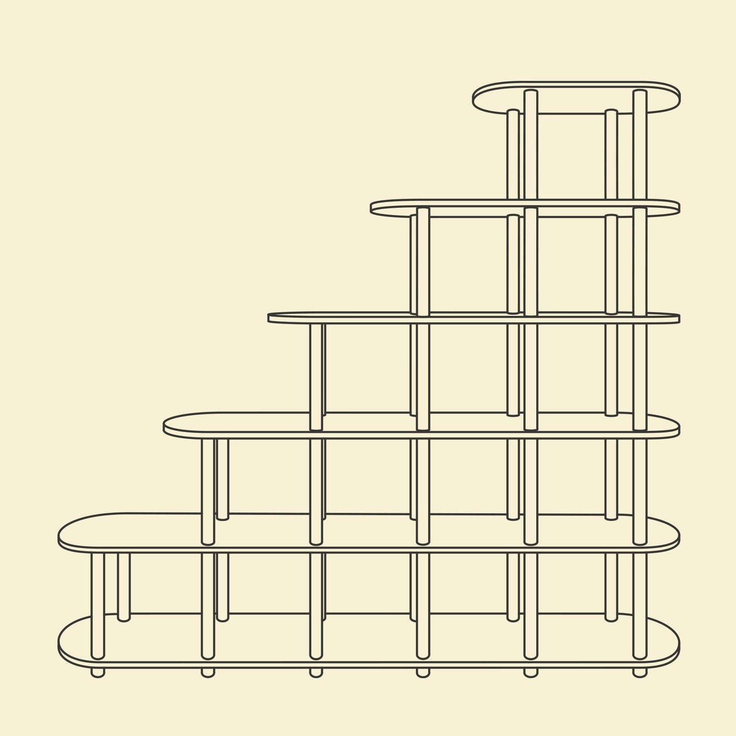 Tides modular - tiered bookcase